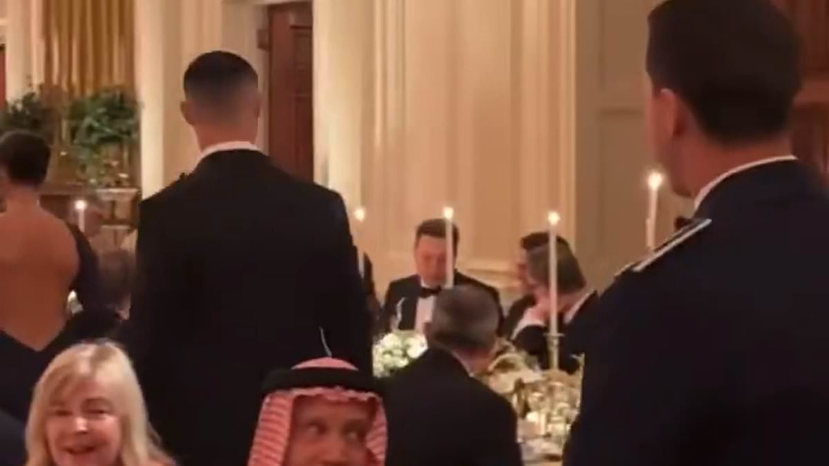 Cristiano Ronaldo's fiancée Georgina Rodriguez stuns in sexy backless dress for White House dinner with Trump and Saudi Crown Prince
