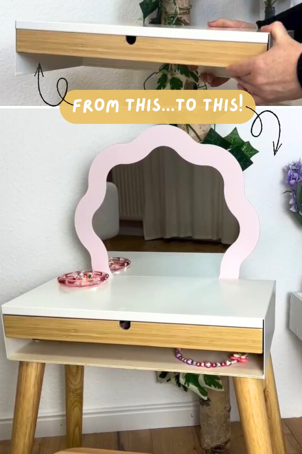 Mom’s Genius IKEA Hack Turns $30 Stand Into Kids Vanity