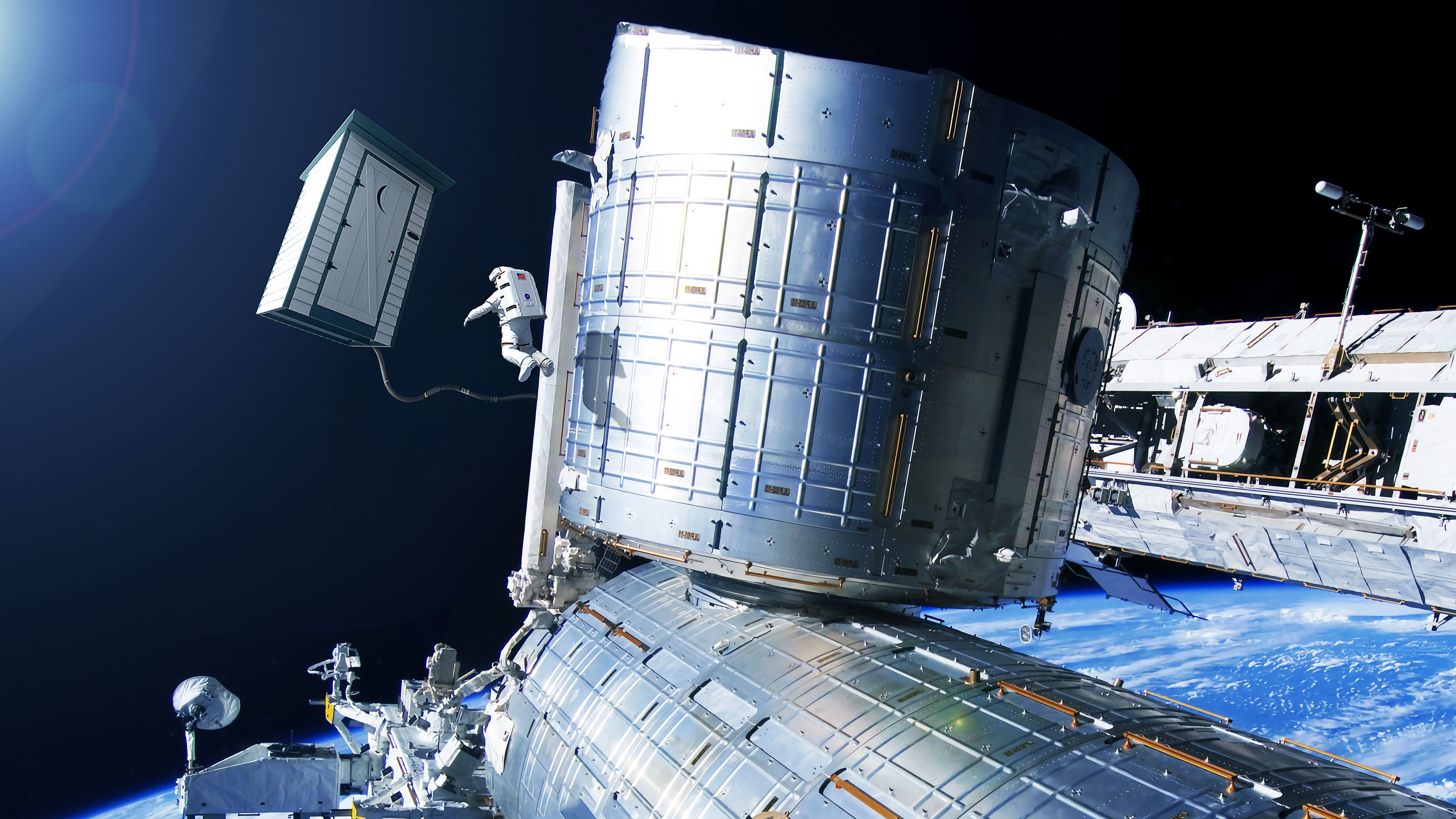 Astronaut Hates Long Nightly Spacewalk To ISS Outhouse