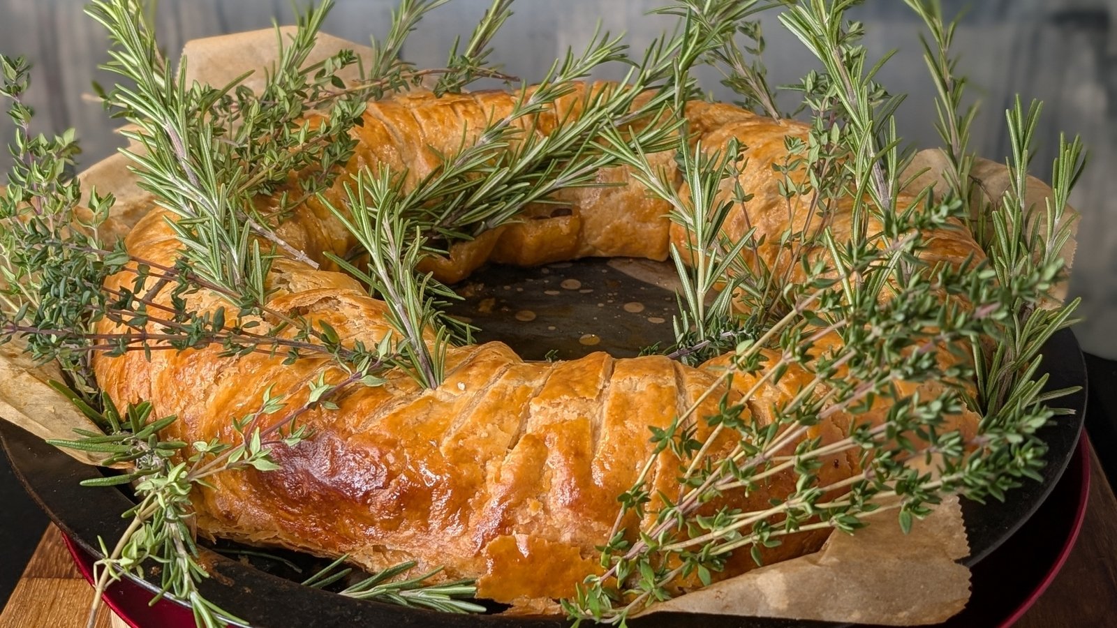 Mags' Christmas wreath sausage roll