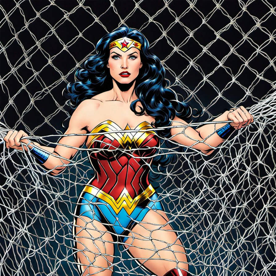 Lepantzeus on DeviantArt, Wonder Woman Caught In A Net 1
