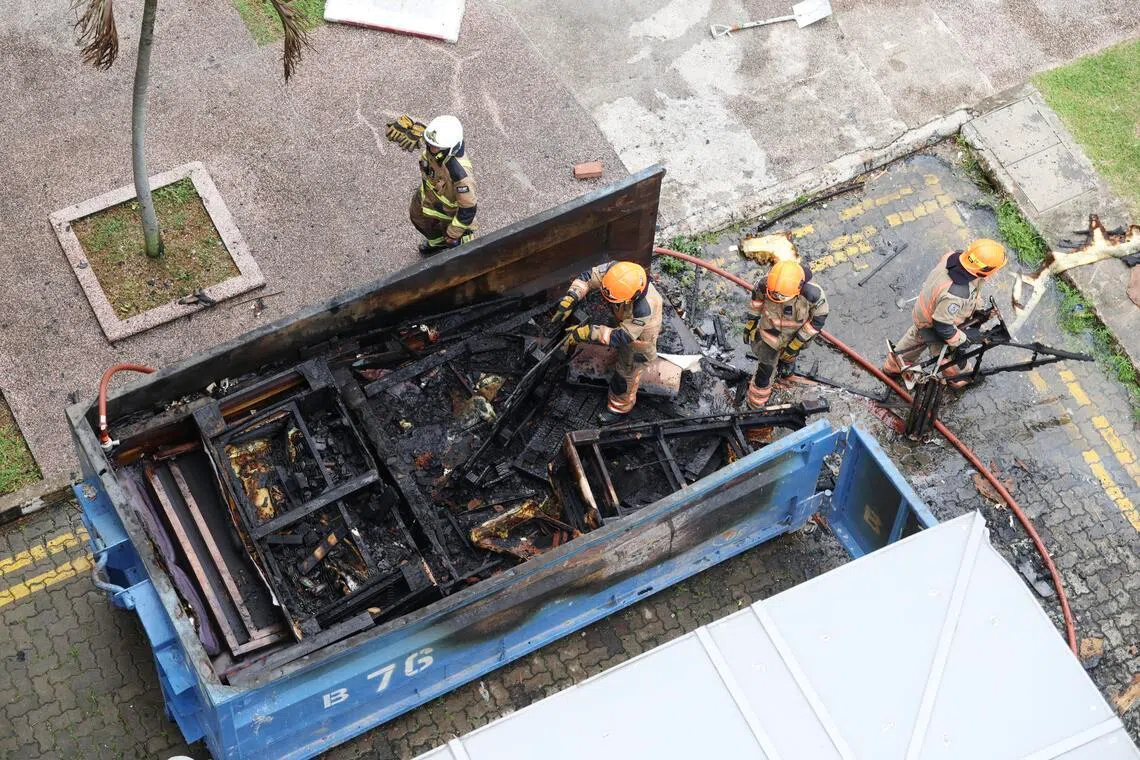 Fire breaks out in rubbish container in Geylang; no reported injuries