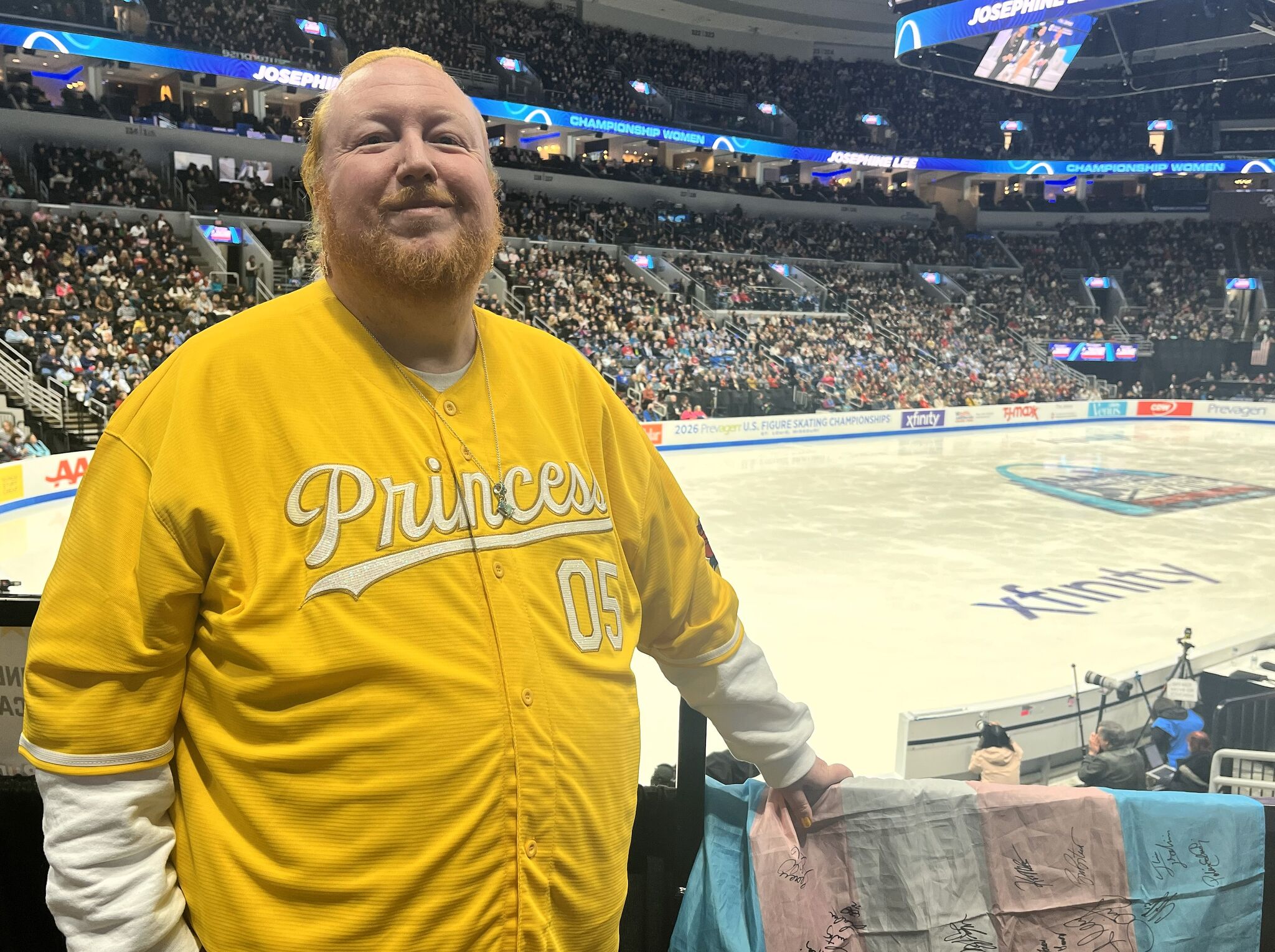 Transgender pride flag flies at U.S. Figure Skating Championships
