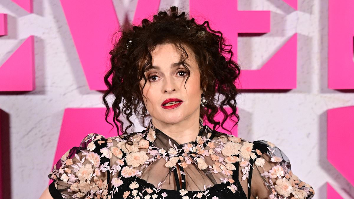 Helena Bonham Carter puts on a striking display in a floral gown as she joins glamorous co-star Mia McKenna-Bruce at Seven Dials premiere
