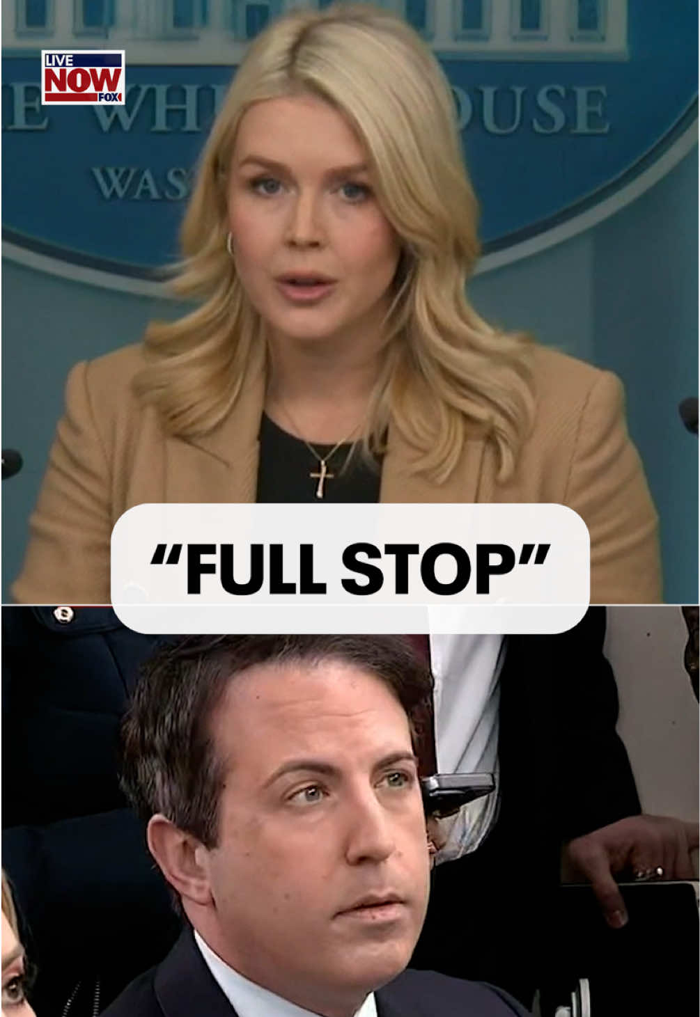 White House Press Secretary Karoline Leavitt said the Trump administration will not tolerate leaks, "full stop." Leavitt's comments come after she was asked about the FBI searching the home of Washington Post reporter Hannah Natanson, as part of an investigation into a government contractor accused of sharing classified information. "This administration is not going to tolerate leaks, especially from within the national security apparatus of the U.S. government, that put our nation's integrity and our national security at risk. Full stop," Leavitt told reporters during the White House briefing. "The president will not support that, I know the Secretary of War will not support that, and it wi