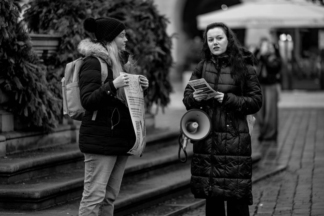 Activists, center of Prague