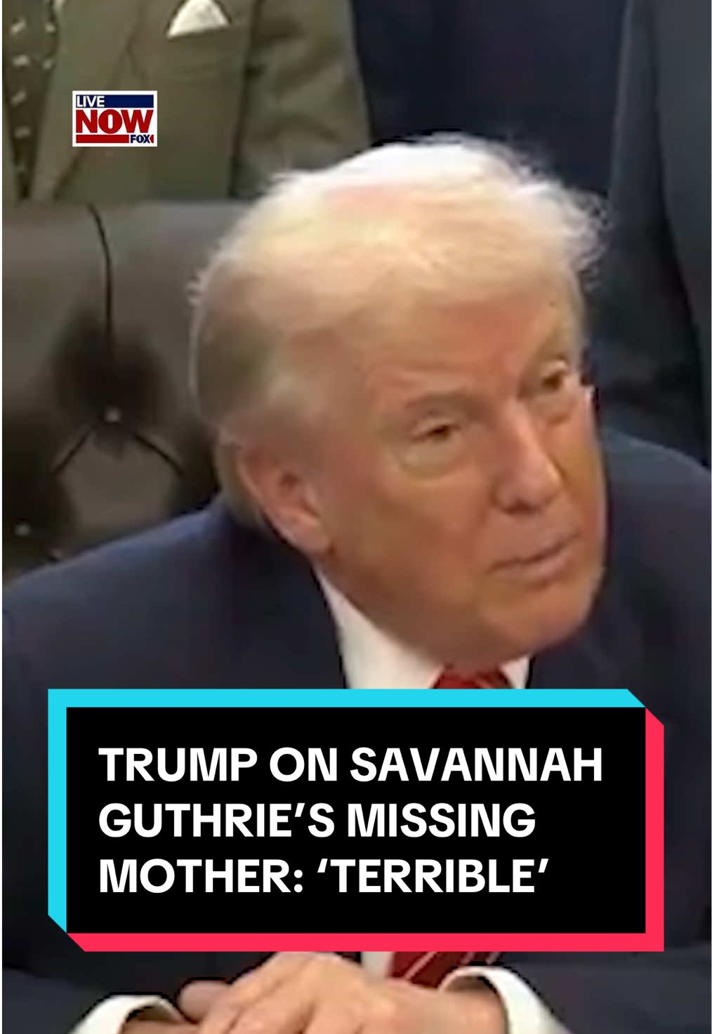 President Donald Trump was asked Tuesday about Nancy Guthrie, the missing mother of "Today" show cohost Savannah Guthrie. He said he plans to call Savannah Guthrie, calling Nancy's disappearance a "terrible thing." Trump called it a "very unusual situation but we're going to find out."