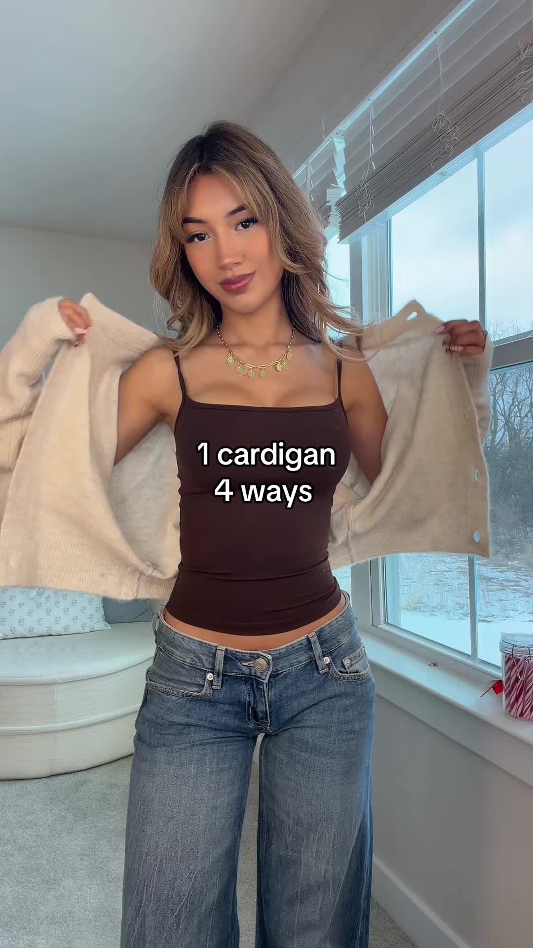 I have to be honest the last method is my favorite 🤫#cardigan #outfitideas #fashionhacks #ootd #styleinspo