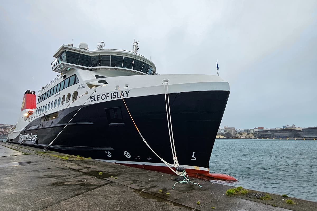 CalMac's brand new ferry Isle of Islay stormbound again on epic voyage to Scotland