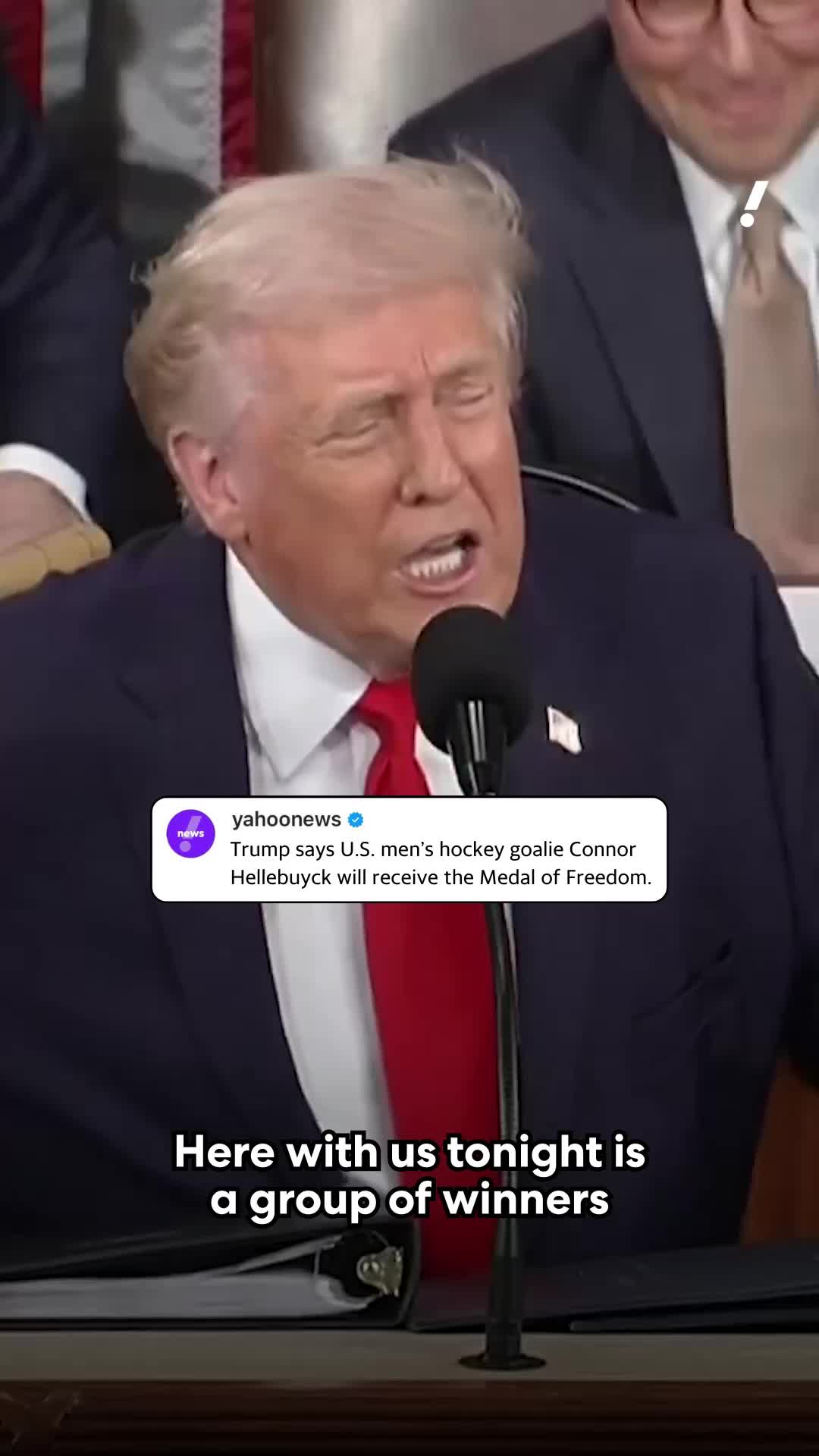 The U.S. men’s hockey team received a 6 minute shoutout and a rare bipartisan standing ovation at Tuesday’s State of the Union, with President Trump announcing he’ll award the Presidential Medal of Freedom to goalie Connor Hellebuyck.