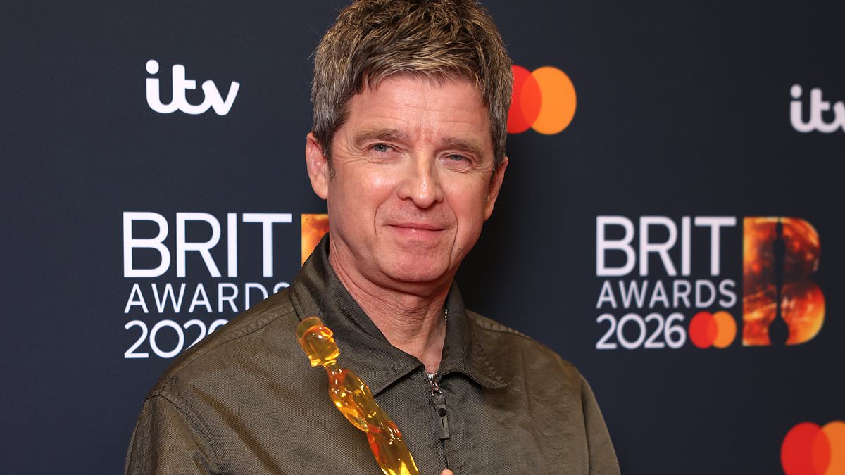 Noel Gallager pokes fun at the BRITs as he points out 'I haven't actually written a song in two years' after picking up Songwriter of the Year gong