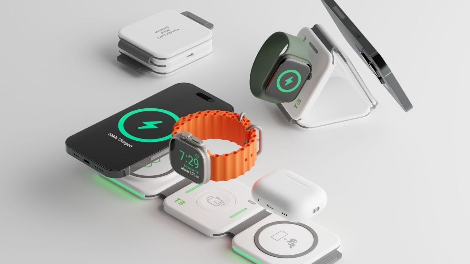 InfinaCore T3: 3-in-1 Wireless Charging Station