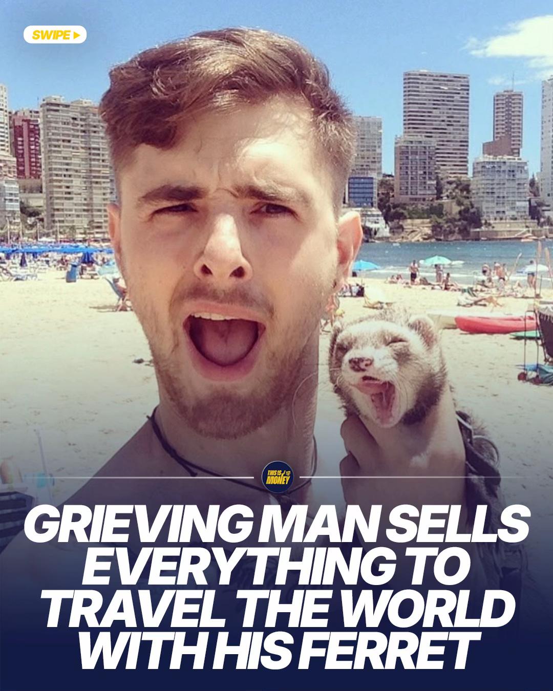 A grieving former Royal Air Force airman quit his job and sold almost everything he owned to travel Europe with his pet ferret. Charlie Hammerton, 25, from Cornwall, bought a campervan after raising around £15,000 by selling his possessions - including three cars - and spent eight months on the road with his rescue ferret Bandit, visiting 11 countries from the Arctic Circle to southern Italy. He said the journey helped him rebuild his life after losing his mother, adopted mother and best friend within a year. #ThisIsMoney #Money #News