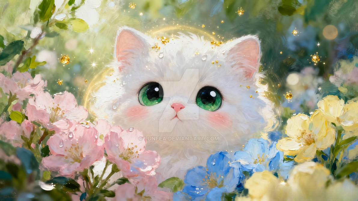 Pastel Bloom Kitten Peek by Lunfea on DeviantArt