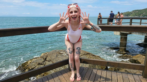Gabi Cattuzzo Summer Cosplay at the Ocean
