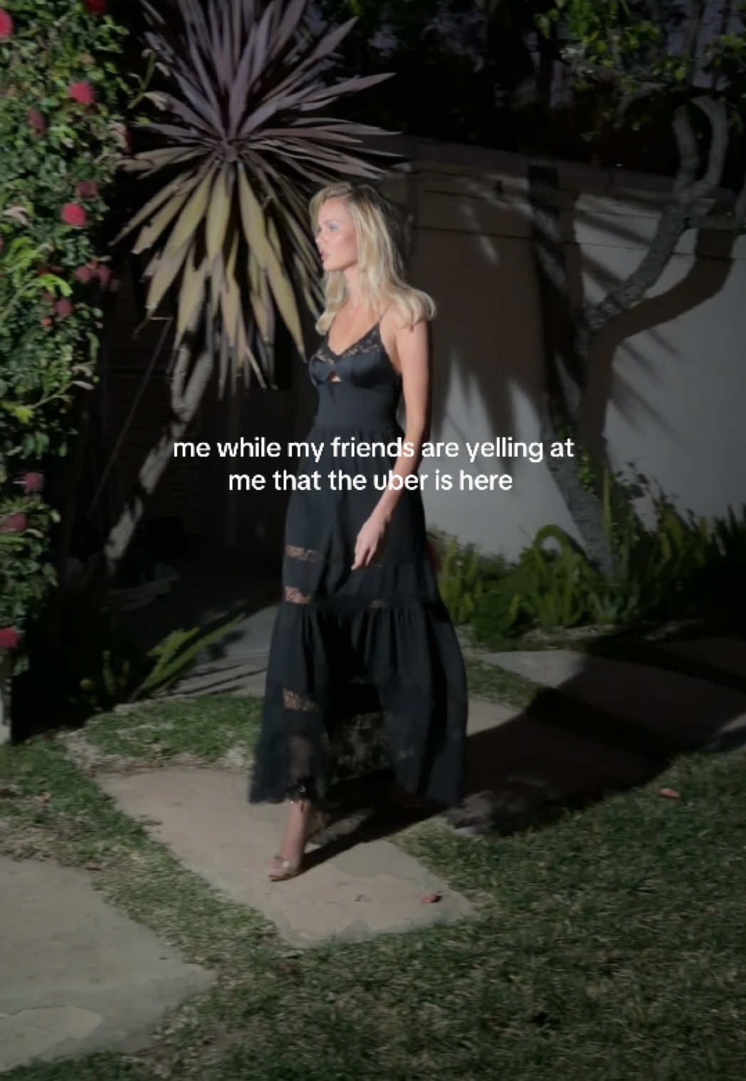 omg thought you said they were 5 min away 🖤 #nightout #blackdress #fitcheck