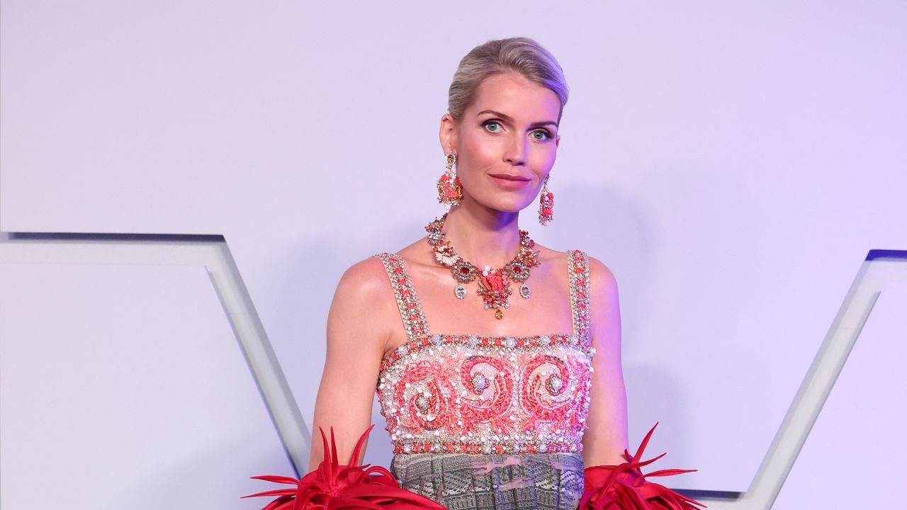 Lady Kitty Spencer is the belle of the Rose Ball as she joins Princess Charlene and Prince Albert of Monaco in Monte Carlo