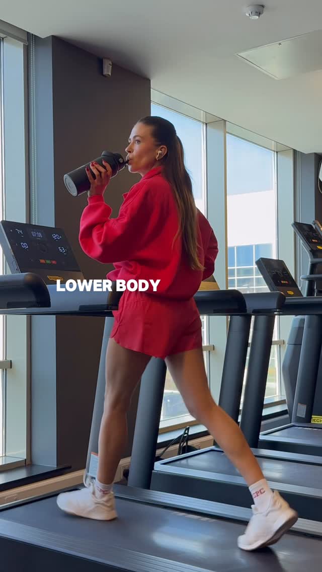 Leg day + sprints has become my favourite thing to do on a Monday 💫 || wearing new @gympluscoffee in power red ❤️ ad Wo...