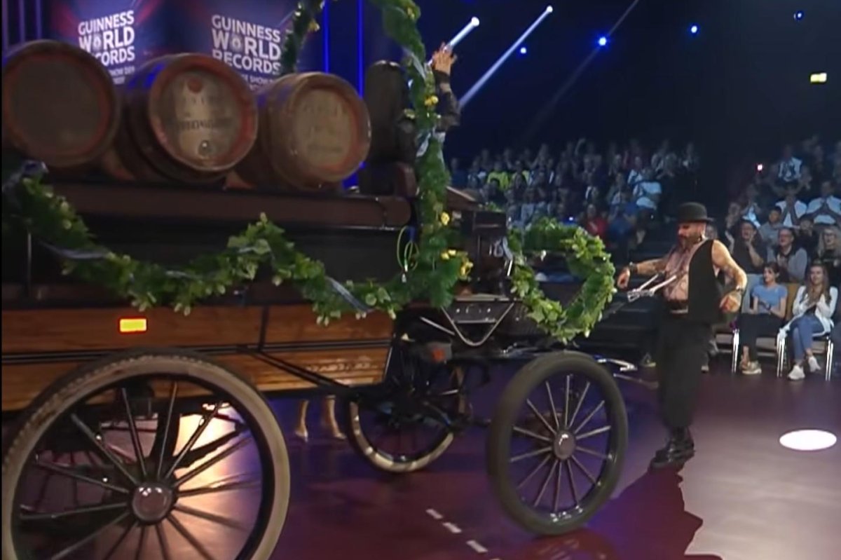 Watch: Circus performer pulls 2,184-pound carriage with his nipples