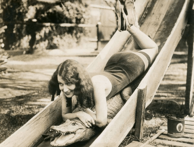 1927 LA Alligator Farms Promotional Photoshoot with Audrey Munson, “America’s first supermodel”