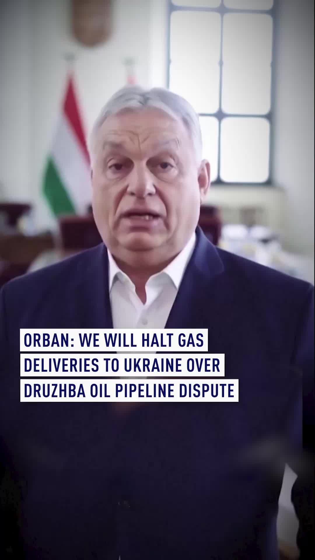 Hungary will gradually halt natural gas deliveries to Ukraine until crude oil flows on the Druzhba pipeline resume, Prime Minister Viktor Orban said, escalating an energy standoff with Kyiv. Orban accused Ukraine of blocking oil supplies and said Hungary would store gas domestically to protect its energy security and maintain low fuel prices. Kyiv says the Druzhba pipeline was damaged by a Russian drone attack and repairs are ongoing, with EU experts assessing the system. Gas shipments from Hungary to Ukraine were still continuing on Wednesday, according to pipeline data, even as tensions over energy supplies deepen. #Hungary #Ukraine #Orban #Energy #Europe