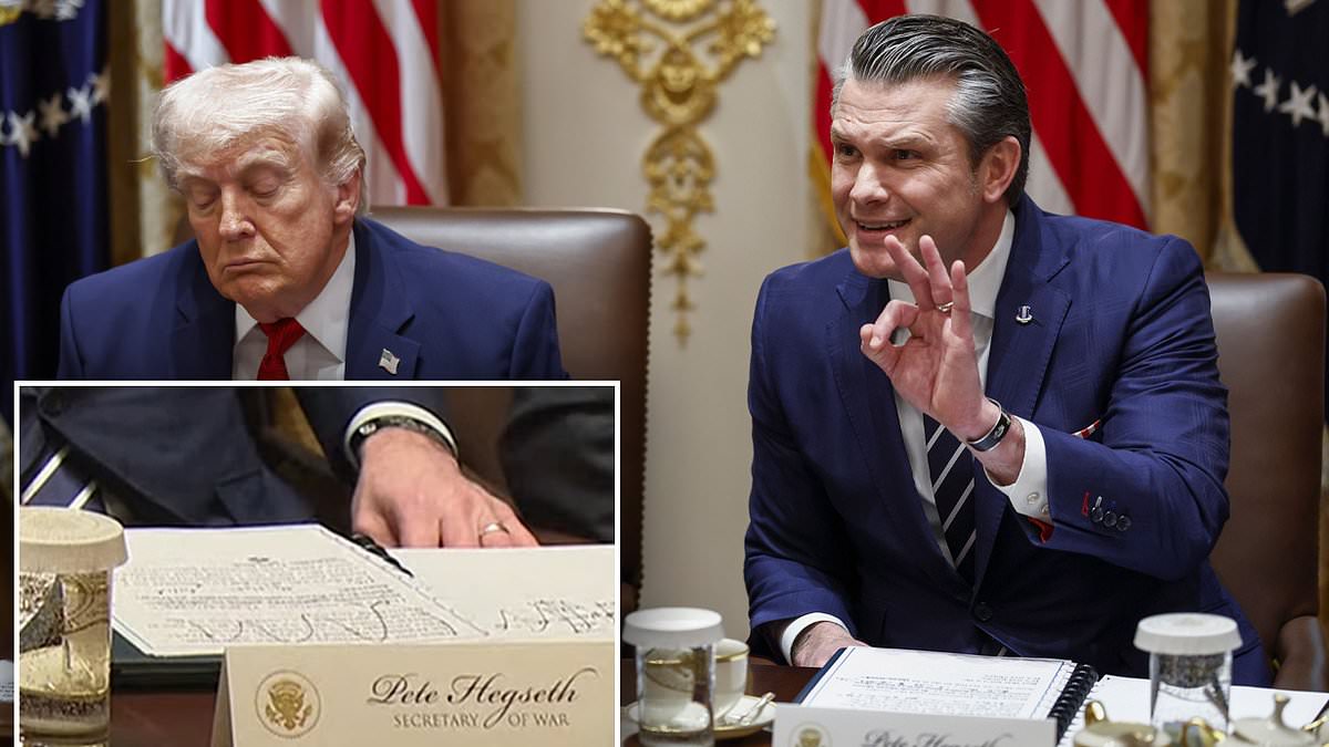Pete Hegseth accidentally reveals unusual doodle on sensitive Iran paper