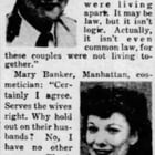 Inquiring Photographer:”Judge Samuel Leibowitz has ruled that it isn't stealing when a husband takes his wife's money against her will. Do you agree?”January 30, 1954
