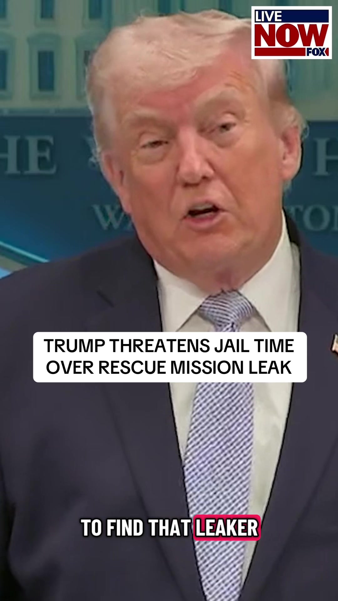 During a briefing on the operation to rescue two airmen downed in Iran, President Trump said he would demand that a reporter reveal their source for a story about the mission or face jail time. #news #Trump #iran