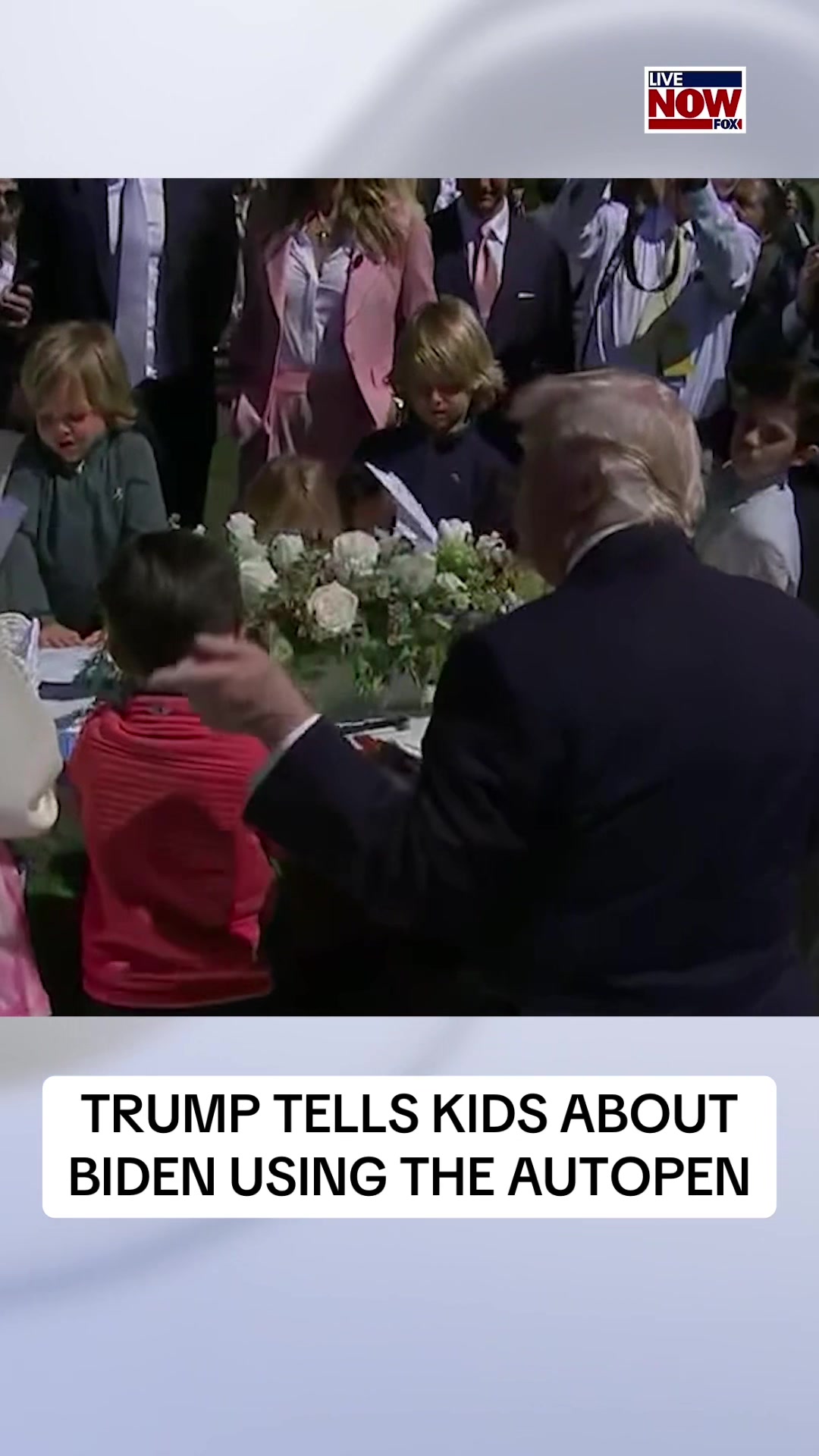 President Trump told kids at a table during the White House Easter Egg Roll about Biden using the autopen.  #trump #president #news #president