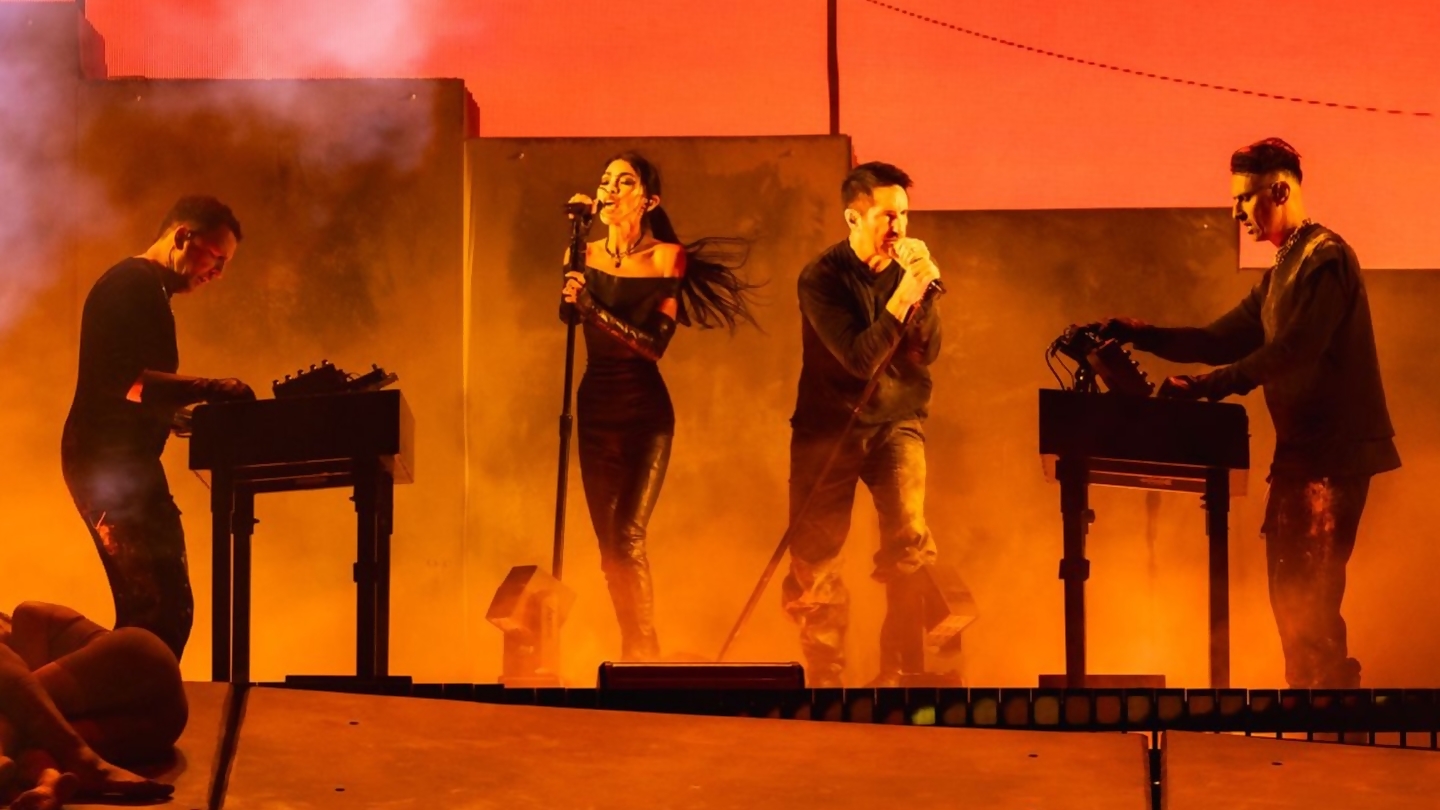 WATCH: Nine Inch Nails &amp; Boys Noize’s  Crushing Performance Of ‘Heresy’ At Coachella