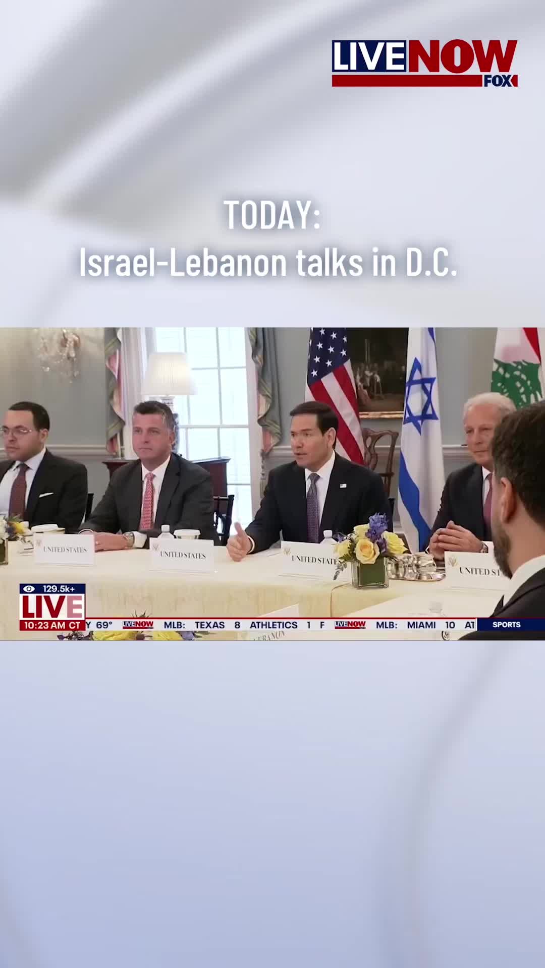 TODAY: Lebanon and Israel are holding the first direct diplomatic talks in decades in Washington following more than a month of war between Israel and the Hezbollah militant group that has rocked the tiny Mediterranean country. U.S. Secretary of State Marco Rubio will take part in the talks in Washington with Israeli Ambassador to the U.S. Yechiel Leiter and Lebanese Ambassador to the U.S. Nada Hamadeh Moawad.