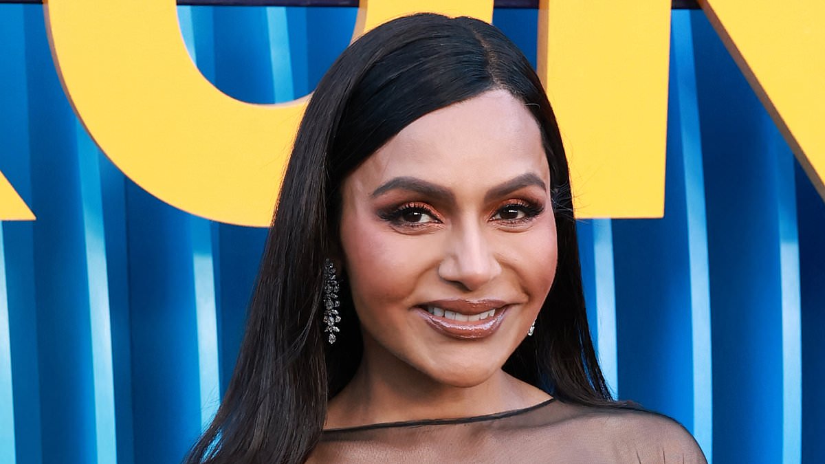 Mindy Kaling looks thinner than EVER in racy black gown as she joins glam Kate Hudson at Running Point season two premiere