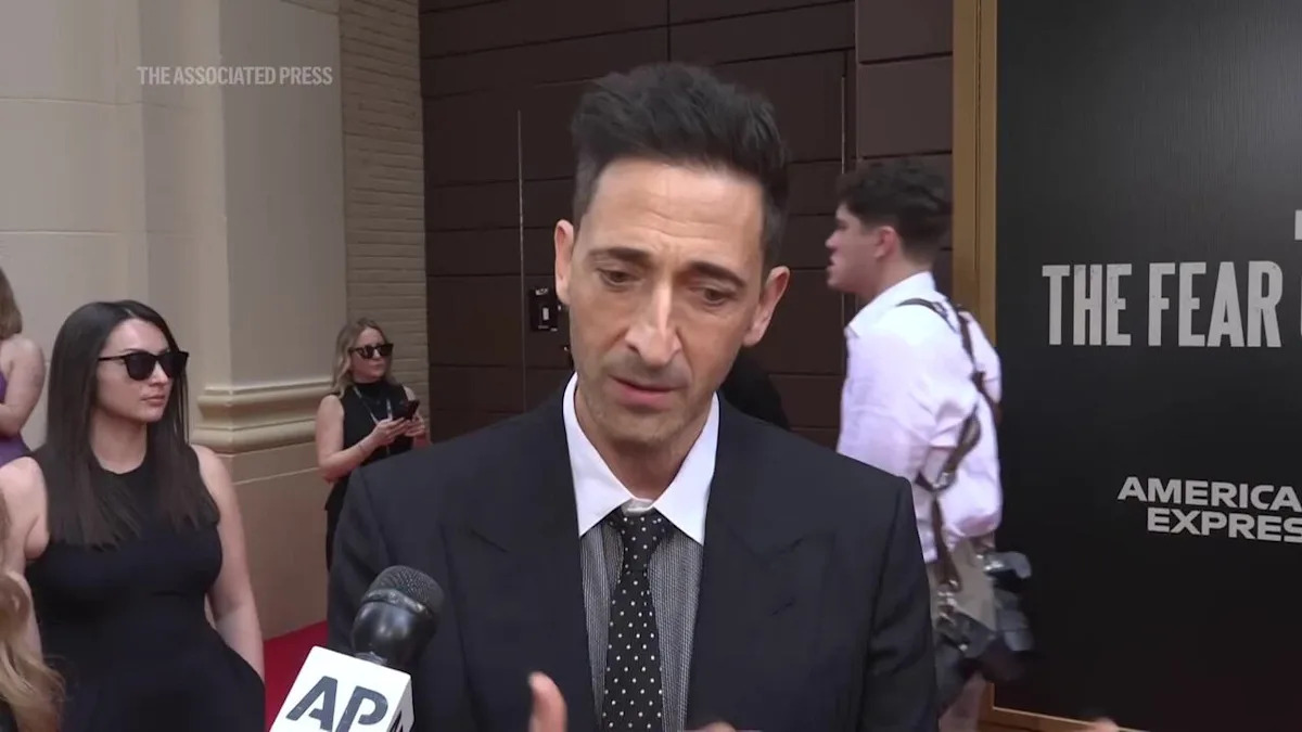 Adrien Brody on Kim Kardashian joining producing team of Broadway's 'The Fear of 13'