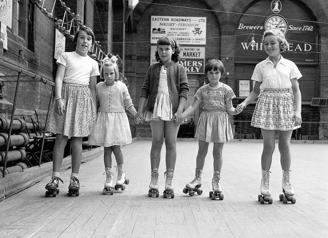 Days of Rolling Thunder! Roller Skating at Corn Exchange, Cambridge, Cambridgeshire, UK, 1960