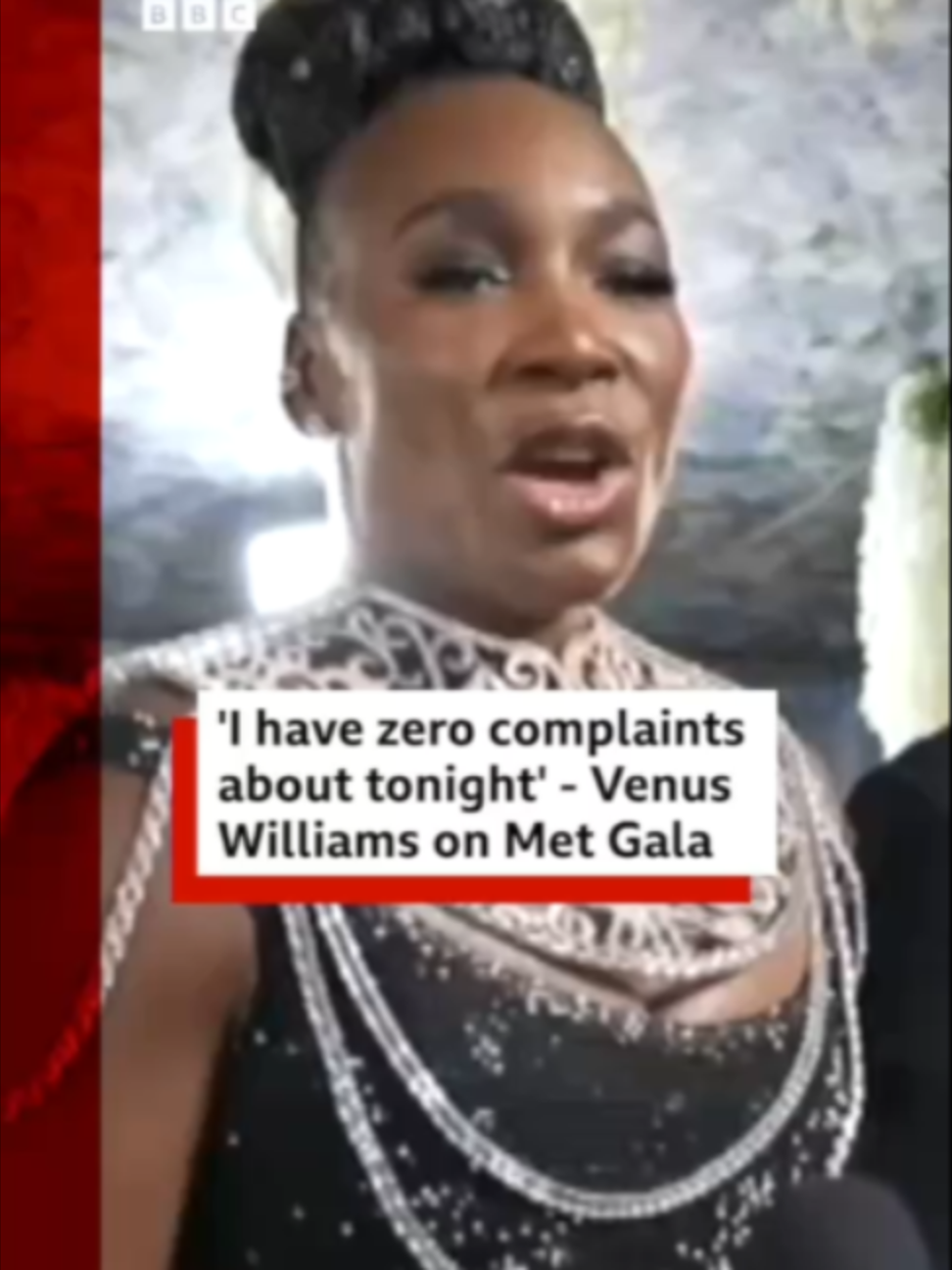 Asked about protests over Jeff Bezos’ role as the Met Gala’s honorary chair, co-chair Venus Williams said she had “no complaints” about the night. #MetGala #JeffBezos #VenusWilliams #NewYorkCity #BBCNews