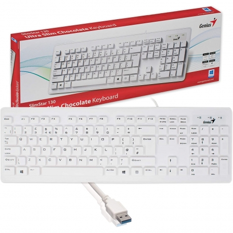 Genius SlimStar 130 USB Desktop Slim keyboard in white