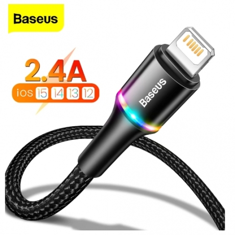 Baseus USB Cable For iPhone 12 11 13 Pro XS Max Xr X 8 7 6 LED Lighting Fast Charge Charger Date Phone Cable For iPad Wire Cord 3 meter