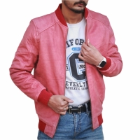 leather jacket with fur​